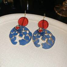 Cercei asortați în stil chinezesc vintage, cercei emailați, cercei noi la modă, potriviți pentru purtarea zilnică a femeilor