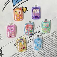 5/10pcs Random Mix Cartoon Phone Resin Charms Kawaii Rabbit Cellphone Pendant For Keychain DIY Crafts Jewelry Making - Random Multicolor - View 4