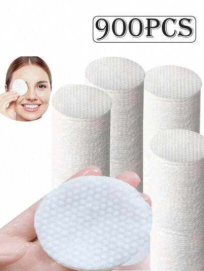 30/100/600/900pcs Oval Cleaning Pads, Suitable For Face Use, High-Quality Makeup Remover Pads, Hypoallergenic Lint-Free Rounds, Fit For All Skin Types, Disposable Beauty Wet Wipes, Non-Woven Facial Cleansing Wipes