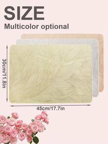 1-8pcs Simple Rectangular PVC Placemats, Washable, Easy Clean, Wipeable, Non-Slip, Heat-Resistant, Dining Table Mats, Sweet Reverie, Elegant Placemats, Tabletop Setting, Kitchen Dining Mat, Holiday Wedding Decor - Multicolor - View 3