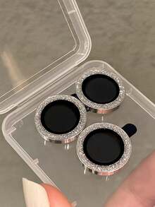 3pcs Camera Lens Protector Film Compatible With Iphone17/17Air/17pro/17promax/16/16pro/16plus/16promax 16/15/14/13/12/11, Tempered Glass Metal Edged Covers, High Definition Clear (Silver)