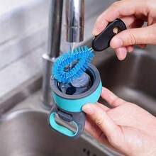 A Multi-Functional 3-In-1 Cleaning Brush Set - Suitable For Thin-Neck Bottles, Sports Water Bottles, Coffee Cups,  Flasks, And Straw Cups. Comprehensive Cleaning. - Blue - View 7
