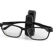 1 Pc Black Car Sun Visor Glasses Holder - Sunglasses Mount With Ticket Card ClipMulti-Functional Interior Organizer - Holds Eyewear/Tickets/CardsEasy Install Secure Clip - Durable For Daily Commutes & TripsStylish Black To Match Car Decor - Keeps Essentials Handy For Drivers - Black - View 9