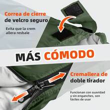 NEWKIBOU Saco de Dormir para Camping 3 Estaciones, Ligero e Impermeable, para Adultos y Niños con Almohada, Antifaz y Tapones, para Senderismo, Viajes y Aire Libre - verde - Ver 7