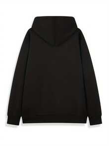 Sudadera con capucha para hombres - Sudadera de manga larga con bolsillo frontal, chaqueta atlética roja intensa para senderismo, gimnasio, uso casual diario - Ropa de exterior lavable aáquina, ropa de gimnasio, diseño de patrón geométrico - Negro - Ver 4