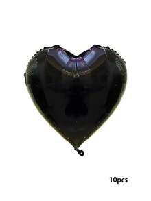 18" Foil Heart Shaped Balloons For Wedding, Birthday, Proposal Party Decor, Back To School Valentine Day - Black - View 8