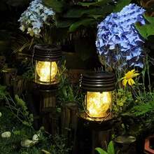 Solar Lanterns Outdoor Hanging Solar Lights, 2PK Table Lamps With Retro Design, Garden Lantern Vintage Design For Landscape Yard Table Pathway Beach Decoration-953308 - Nhựa 5,5" - Xem 9