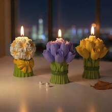 Tulip & Lily Flower Wax Candle Resin Mold - Resin Casting Silicone Mold For Home Decor And Candle Making