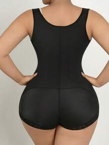 1pc Women's Lace Shapewear Bodysuit, High Line Lifting Zipper Gusset, Slimming Bodycon, Tummy Control High Shrinkage Fabric Corset Top