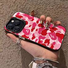 1pc Full Screen Pink Color Blocks Compatible For Phone 16/15/14/13/12/11/8/ 7ProMax/Pro/Plus/Xs Max/XS/X,For Compatible With Colored Simple And Personalized Black Letterssilver Hard Shell, Fall Prevention Anti-Shock, Anti-Slip, Anti Drop, Camera Lens Protection, Silicone Anti Wear Phone Case  ﻿ ﻿ ﻿ ﻿ - màu đen - Xem 1