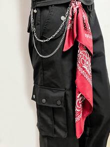 时尚嘻哈风方巾装饰；男女街头风裤链腰带；方巾腰带装饰；佩斯利方巾嘻哈风包包配饰 - 彩色 - 查看 5