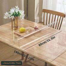 Mata/obrus na stół jadalny z przezroczystego PVC o grubości 1,0 mm, wodoodporna, olejoodporna, żaroodporna, zmywalna - Biały - Zobacz 18