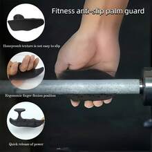Gym Grips Weight Lifting Grips, Ergonomics Workout Rubber Fingerless Anti-Slip Rypt Grip Hand Protector Gloves For Exercise, Weight Lifting, Dumbbell - 黑色 - 查看 3
