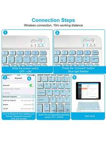 AKKHOO 10-Inch Ultra-Thin Wireless Keyboard, Rechargeable & Silent, For Tablet/Laptop, IPad Mini Keyboard, Size: 9.84in*5.90in*0.24in