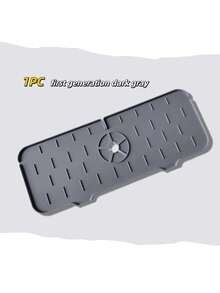 1pc Faucet Drain Mat Sink Splash Pad Silicone Drain Mat Sink Table Hand Washing Water Pad Silicone Waterproof Mat Silicone Drying Mat,Non-Slip Kitchen Mats For Sink Side, Natural And Hygienic Kitchen Essential For Home And Kitchen Room Decor, Part Of Your Cozy Fall& Winter Styles And Christmas Decorations