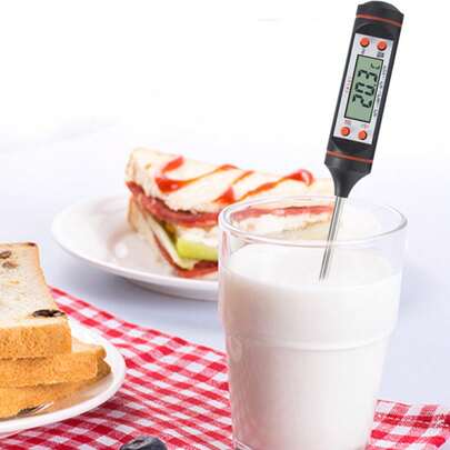 Aleissi | Termómetro de Cocina para Carne, Alimentos y Bebidas con Pantalla Digital, Incluye Sonda para Introducirla a Cuaqluier Tipo de Alimento, Ideal para Carne, Leche, Parrilla, Agua