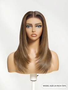 UNice Hair 13x4 Frontal Pre Everything Caramel Blonde Layered Straight Wig Natural Hairline Pre Cut Pre Pluck Transparent Lace 100% Human Hair Unice Wigs For Women