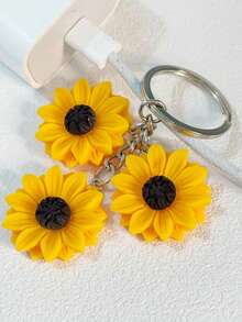 1 件向日葵树脂钥匙扣、包包和汽车装饰、配饰、吊饰、学院风和哥特式风格 - 彩色 - 查看 14