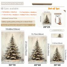 1 szt., płótno ścienne, dekoracje świąteczne, oprawione ozdoby świąteczne, śnieżny zimowy krajobraz, Święty Mikołaj, wystrój świąteczny w stylu rustykalnym, wystrój bożonarodzeniowy w stylu vintage, bałwan, choinka, pociąg świąteczny, dekoracja pokoju bożonarodzeniowego, wystrój salonu