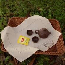 1pc/6pcs French Minimalist Beige Placemat, Vintage Nordic Tea Towel, Food Photography Backdrop Cloth