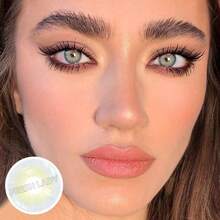 FRESH LADY Freshlady 学生时尚隐形眼镜 瞳孔 处方 极光 蓝灰色 彩色隐形眼镜 1 年抛 万圣节服装 角色扮演 - 灰色 - 查看 4