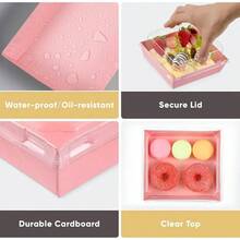 50 Pack Small Charcuterie Boxes With Lids - To Go Paper Charcuterie Box, Disposable Food Containers, 5Inch Dessert Boxes - Sandwich, Cookie, Sushi, Cake Slice, Strawberries Brown - Hồng - Xem 4