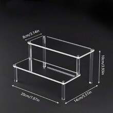 1/2/3/4层亚克力展示架耐用展示架适用于纸杯蛋糕香水娃娃透明梯形储物架适用于盲盒 - 均碼 - 查看 18
