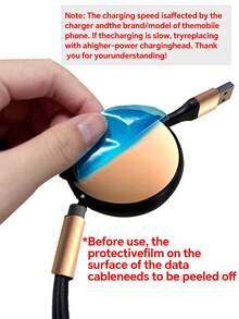 6 合 1 快速充电充电器线和可伸缩一拖三线，耐用 TPE 材料充电数据线兼容 Iphone16/15/14/13/12/11 Pro Max/XS MAX/XR/XS/X/8/7 Plus/Vivo/OPPO 并兼容三星兼容小米系列，通用高效充电线兼容 、Android、相机、MP3 通用适配器 - 彩色 - 查看 5