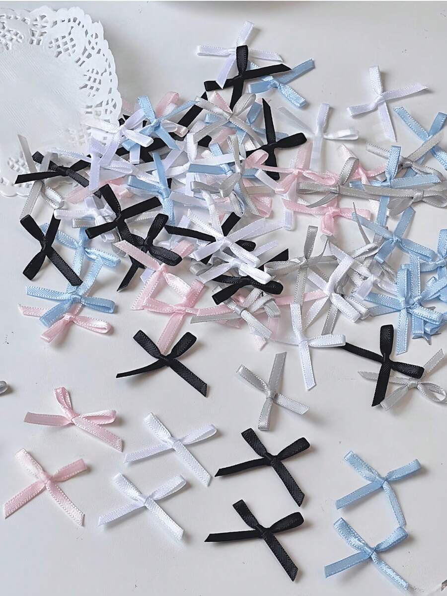 100pcs Cute Mini Ballet Style Ribbon Bows, DIY Clothing & Hair Accessories Decorations
