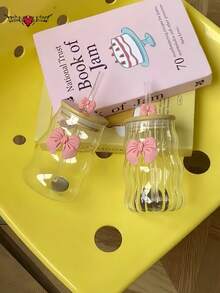 Bowknot Coffee Glass Straw Cup - Girly Bowknot Straw Cup, Milk Tea Straw Cup, Matcha Coffee Straw Cup - Excellent Choice For Holiday/Birthday Gifts! - Multicolor - View 11