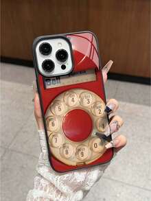 1 carcasă de telefon acrilică creativă 2 în 1, cu model retro, compatibilă cu Apple 17 Pro Max, 11/12/13/14 Plus, XR/7/8 Plus, 15 Pro Max, 17 Pro, 17 Air, 16 Pro Max, compatibilă și cu alte serii, versiunea internațională, nu și cea națională. - Negru - Vizualizare 5