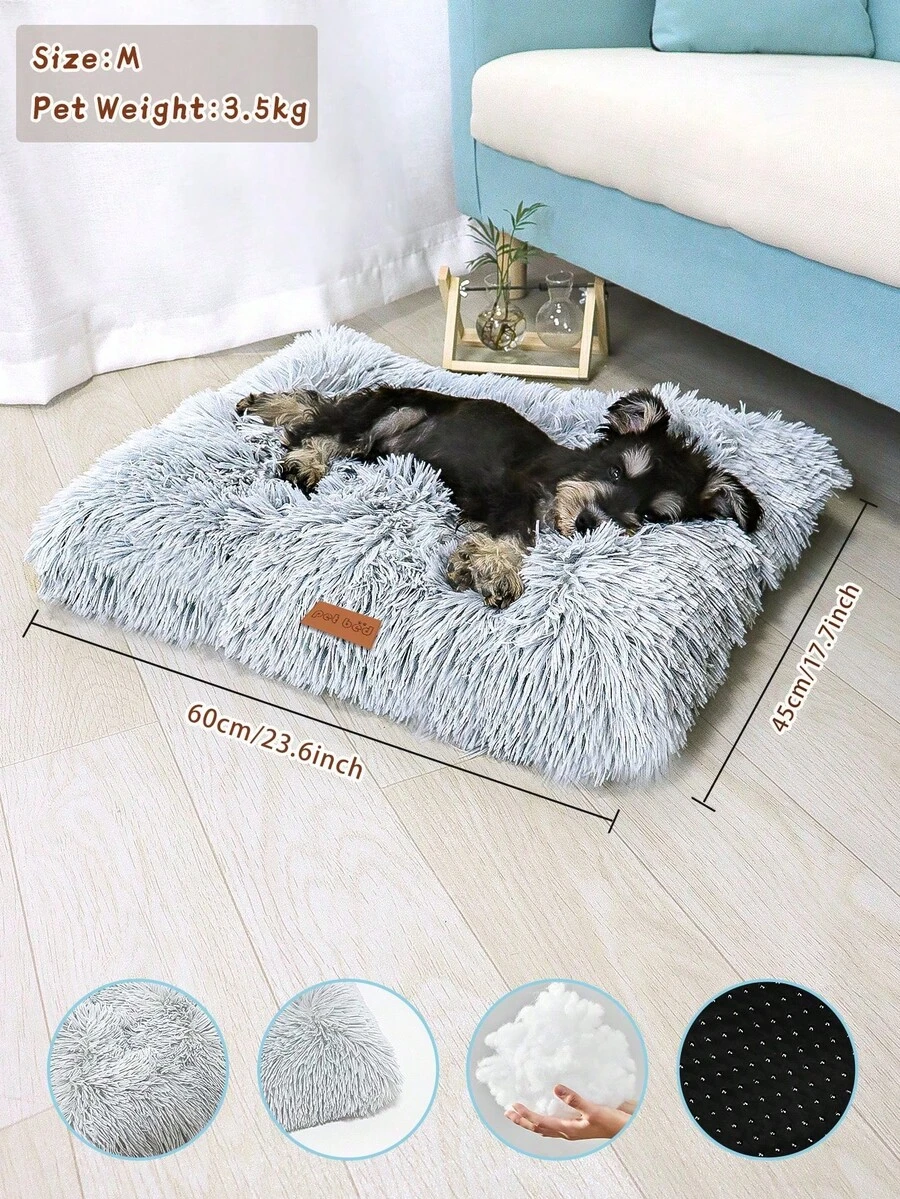 Picture of 1PC Washable Plush Pet Crate Bed For Dog Anti-Slip Pet Mat Bed For Cat ...