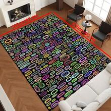 1pc Luxurious Patterned Plush Soft Creative Area Rug, Fashionable Carpet Suitable For Indoor/Outdoor, Machine Washable, Home Decor - Multicolor - View 12