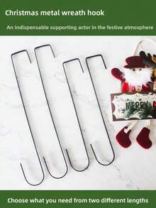 1/3 pezzi Ganci appendicorone extra large e spessi, rastrelliera vintage in ferro nero senza chiodi per decorazione porta, appendiabiti versatile adatto per decorazioni natalizie, autunnali, di Capodanno, decorazioni per la casa, decorazioni natalizie, decorazioni per la stanza, inverno