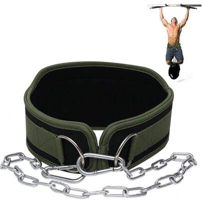 Cinturón de buceo de acero ajustable con cadena, adecuado para levantamiento de pesas (soporta hasta 150 kg), ideal para entrenamiento en gimnasio y en casa, adecuado para hombres y mujeres, puede usarse para sentadillas, entrenamiento muscular y dominadas.