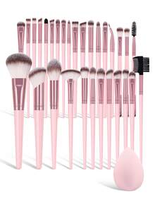 MAANGE Juego de Herramientas de Maquillaje Profesional de 26/27/30/31/50/51 piezas, Incluye Juego de Brochas de Maquillaje, Accesorios, Brocha para Polvo, Brocha para Rubor, Brocha para Corrector, Brocha para Contorno, Brocha para Base, Fácil de Transportar, Regalo Perfecto para Mujeres y Niñas - Rosa - Ver 5
