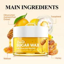 Sugar Wax Hair Removal Set (Five Hair Removal Papers + Three Sticks), No Required, Gentle And Painless Hair Removal, Suitable For All Body, Containing Honey, Maltose, Mild Formula, Alcohol-Free, Non-Irritating To The Light Beige