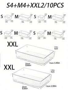 1/5/7件可堆叠抽屉式化妆品收纳盒，透明PET材质，优雅的化妆品收纳盒，适用于护肤品、厨房用品、学生用品、办公用品、返校用品、圣诞家居装饰、装饰、圣诞节、餐桌装饰、木制托盘、老式钱币风格、花瓶、盘子、木制托盘、盘子、咖啡桌、装饰托盘、餐桌装饰、家居饰品、黑色饰品、沙发扶手托盘、波西米亚风、假日海滩、浴室收纳、卧室收纳、大容量 - 彩色 - 查看 25