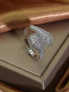 خاتم قطرة ماء مطلي بالذهب عيار 18 قيراط مرصع بأحجار الزركونيا، مناسب للنساء للاستخدام اليومي والمناسبات والأعياد والسفر كهدية