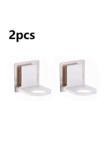 4pcs/2pcs No Drill Bathroom Shower Gel Holder, Shower Gel Bottle Rack Hanger Bracket, Bathroom Wall Suction Cup Shampoo Hooks, Random Style, Christmas/Valentine's Day Bathroom Accessories