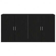 vidaXL Sideboards 2 pcs Rovere nero 79 x 38 x 80 cm Legno multistrato
