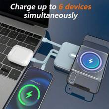 XBJ 10000mAh Mini Portable Mobile Power Bank With LED Display And Cable , Input USB-A/Type-C/Lightning/Qi ,Suitable For IOS Wireless MagSafe Charger And ANDROID Cable Charging, High-Capacity Portable Power Bank, Wireless MagSafe Charger, Wired Mini Portable Power Bank ,A Portable Mobile Power Bank With Stand And Digital , For IOS And Other Series Compatible With Most Electronic Products On The Market, Travel, Camping, Emergency Backup Outdoor, Christmas Gift\Easter Gift\Holiday Gift \Festival Gift - 彩色 - 查看 9