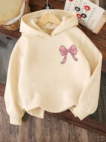 Kleine Mädchen Cartoon Muster Warmer Kapuzenpullover