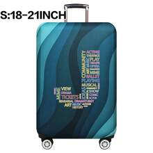 弹性行李箱套旅行箱套，带文字字母印花，适用于 18 至 32 英寸行李保护套，适用于户外旅行商务时尚图形图案，适用于男女旅行配件涤纶行李箱学生返校用品袋，适用于学校配件，行李保护器返校用品大学宿舍学生必备品，适用于男士女士假期旅行必备品户外包，适用于学校配件 - 藍色 - 查看 77