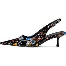 Women's Pointed Toe Slingback Heels Metal Buckle Ankle Strap Kitten Low Heel Pumps 2 Inch Stylish Retro Women Shoes-20256688 - 專利塗鴉 - 查看 7