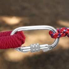 1pc O-Ring Stainless Steel Spring Snap Hook, 4500lbs Load Capacity, With Spiral Lock Fastener, Equipment Connector Ring, For Hammock, Travel, Cycling Backpack, Pet Leash - Durable Metal Industrial Style