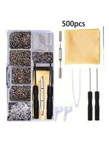 Eyeglass Nose Pads Kit, Eyeglass Repair Kit Upgraded Soft Silicone Air Chamber Screw-In Glasses Nose Pad Replacement Kit With Screws, Screwdriver, Tweezers, Glasses Cloth And Earhook,Universal Glasses Repair Kit For Eyeglasses, Sunglasses & Reading Glasses