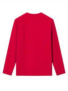 Women's Fall Clothes : Long Sleeve Tops, T Shirts, Christmas Graphic Tees & Going Out Tops, Including The Perfect White Top - 紅色 - 查看 3