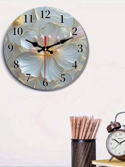 Elegante Wooden Wand Klok Silent Operation, Moderne Quartz Movement, Round Plastic Frame Ideal Living Room, Bedroom, Office Perfect Home Room view 5