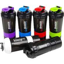 Protein Shaker For Protein Mixes, 17 OZ, Leak Proof ●   Easy Clean Up ● , Tasteless,  Material ●   No Blending Ball Or Whisk Needed ●   Blender Shaker ●   Gym Shaker (Blue) - 1 - Xem 2